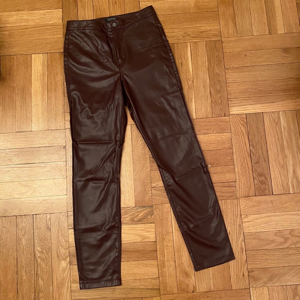 Topshop Faux Leather Skinny Pants